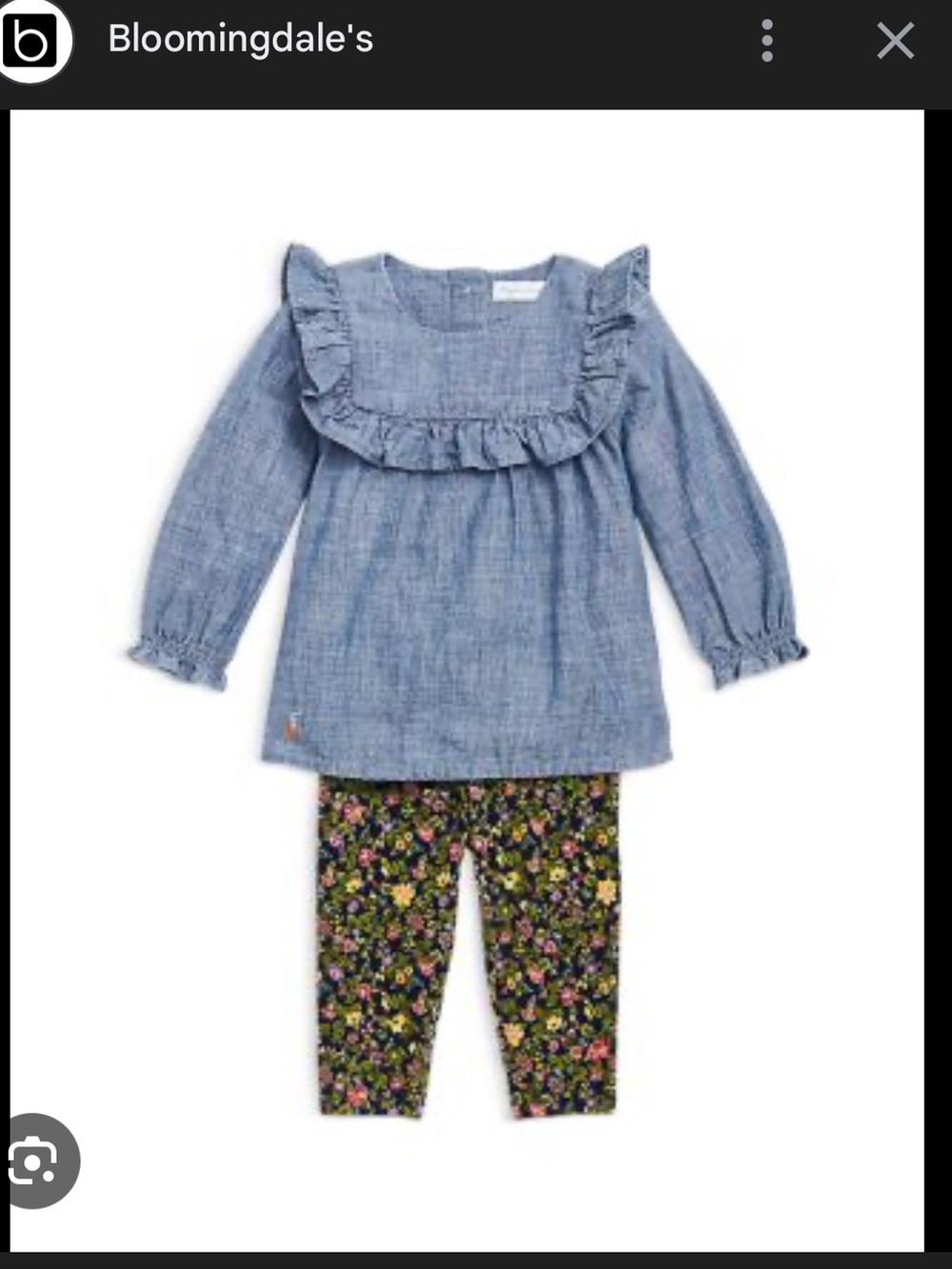Polo Ralph Lauren ruffled chambra top 12m denim